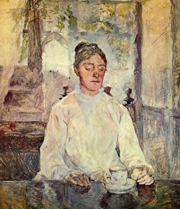 Henri de Toulouse-Lautrec portrait of his mother,  Countess Adele Zoe de Toulouse Lautrec, 1883. She was  42 years old.